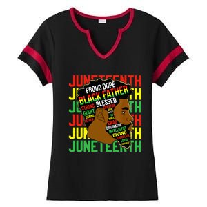 Juneteenth Proud Black Fathers Day Black History African Ladies Halftime Notch Neck Tee