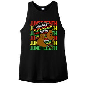 Juneteenth Proud Black Fathers Day Black History African Ladies PosiCharge Tri-Blend Wicking Tank