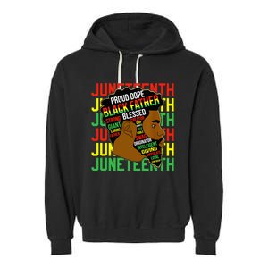 Juneteenth Proud Black Fathers Day Black History African Garment-Dyed Fleece Hoodie