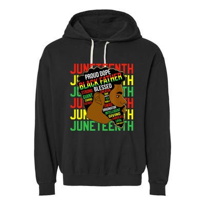 Juneteenth Proud Black Fathers Day Black History African Garment-Dyed Fleece Hoodie