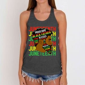 Juneteenth Proud Black Fathers Day Black History African Women's Knotted Racerback Tank