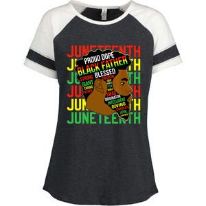 Juneteenth Proud Black Fathers Day Black History African Enza Ladies Jersey Colorblock Tee