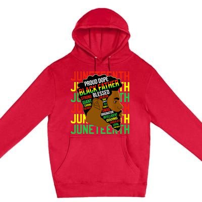 Juneteenth Proud Black Fathers Day Black History African Premium Pullover Hoodie