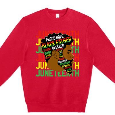 Juneteenth Proud Black Fathers Day Black History African Premium Crewneck Sweatshirt