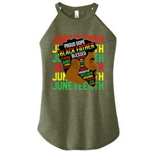 Juneteenth Proud Black Fathers Day Black History African Women's Perfect Tri Rocker Tank