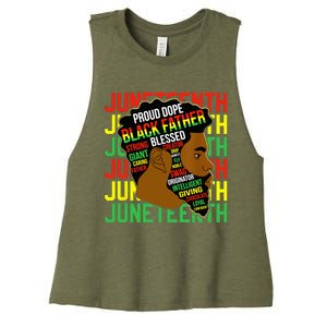 Juneteenth Proud Black Fathers Day Black History African Women's Racerback Cropped Tank