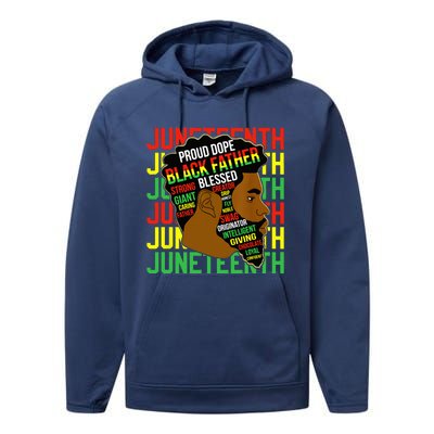 Juneteenth Proud Black Fathers Day Black History African Performance Fleece Hoodie