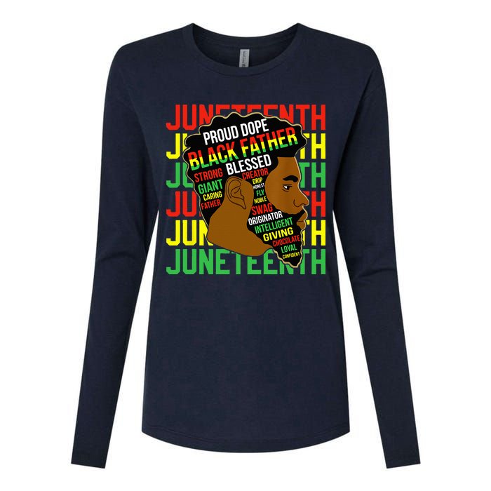 Juneteenth Proud Black Fathers Day Black History African Womens Cotton Relaxed Long Sleeve T-Shirt