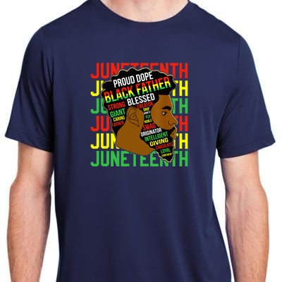 Juneteenth Proud Black Fathers Day Black History African Adult ChromaSoft Performance T-Shirt