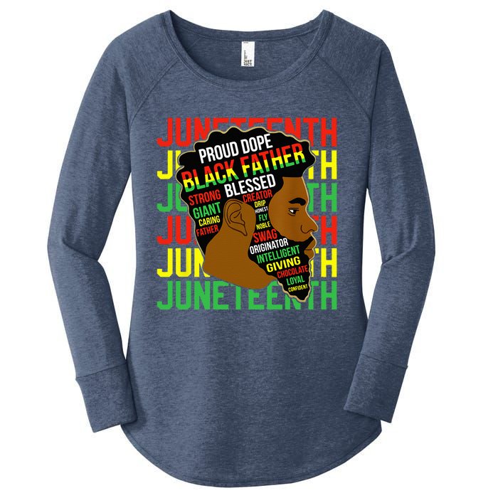 Juneteenth Proud Black Fathers Day Black History African Women's Perfect Tri Tunic Long Sleeve Shirt