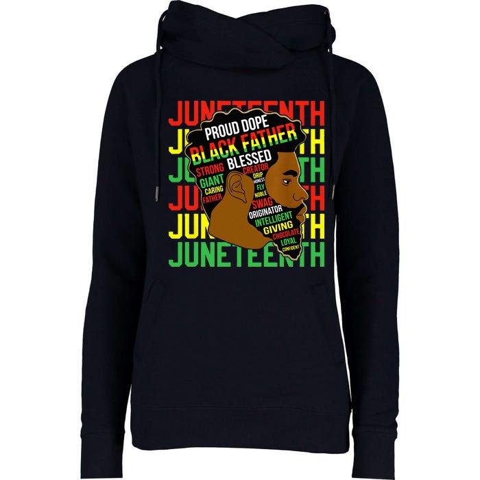 Juneteenth Proud Black Fathers Day Black History African Womens Funnel Neck Pullover Hood