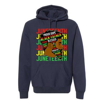 Juneteenth Proud Black Fathers Day Black History African Premium Hoodie