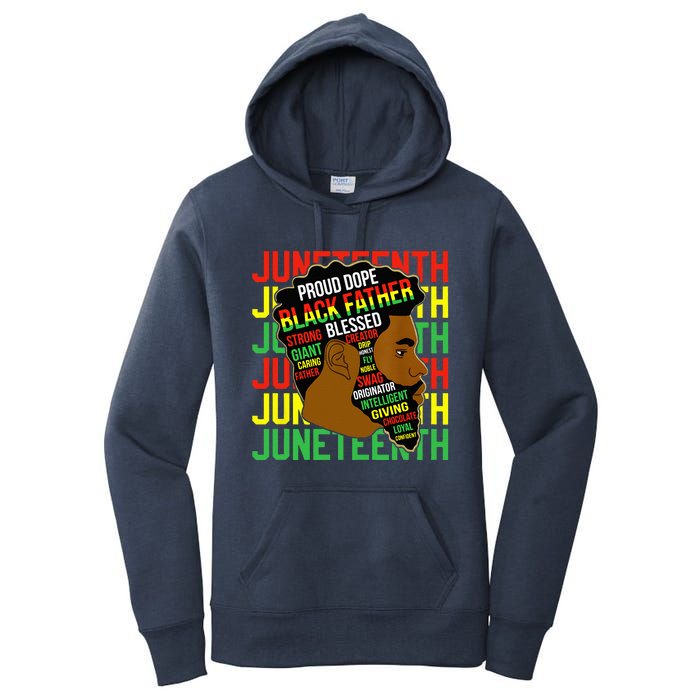 Juneteenth Proud Black Fathers Day Black History African Women's Pullover Hoodie