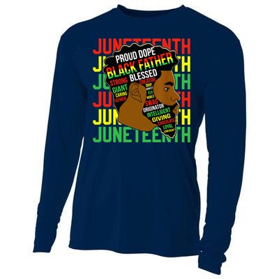 Juneteenth Proud Black Fathers Day Black History African Cooling Performance Long Sleeve Crew