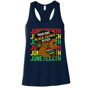 Juneteenth Proud Black Fathers Day Black History African Women's Racerback Tank