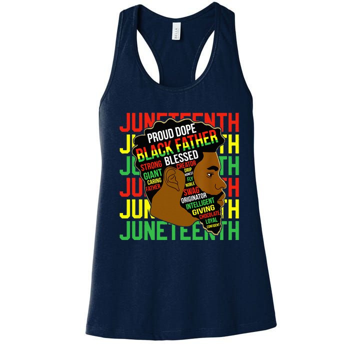 Juneteenth Proud Black Fathers Day Black History African Women's Racerback Tank