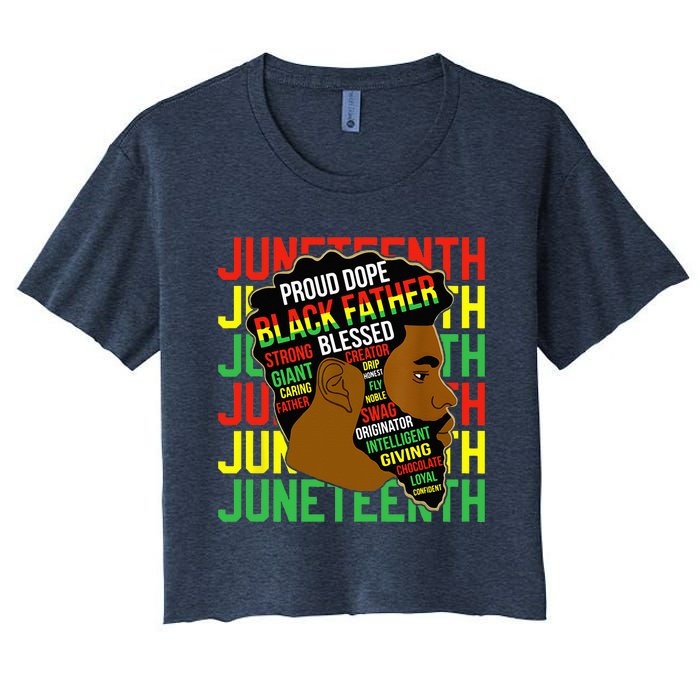 Juneteenth Proud Black Fathers Day Black History African Women's Crop Top Tee