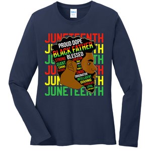 Juneteenth Proud Black Fathers Day Black History African Ladies Long Sleeve Shirt