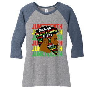 Juneteenth Proud Black Fathers Day Black History African Women's Tri-Blend 3/4-Sleeve Raglan Shirt