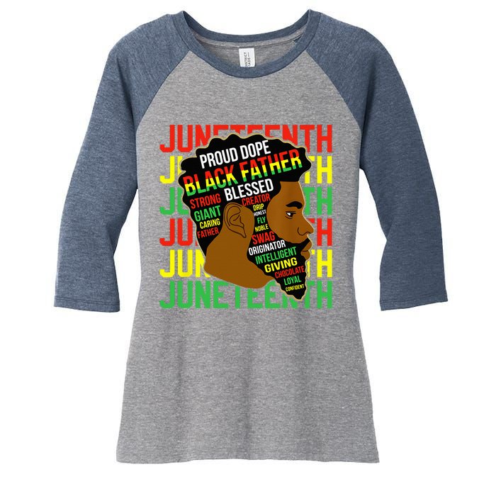 Juneteenth Proud Black Fathers Day Black History African Women's Tri-Blend 3/4-Sleeve Raglan Shirt