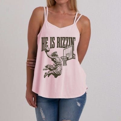 Jesus Playing Basketball Women's Strappy Tank