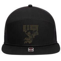 Jesus Playing Basketball He Is Rizzin 7 Panel Mesh Trucker Snapback Hat