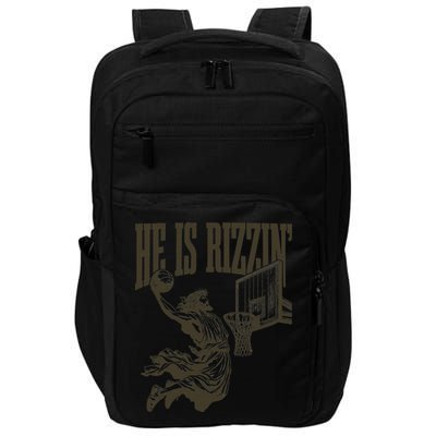 Jesus Playing Basketball He Is Rizzin Impact Tech Backpack
