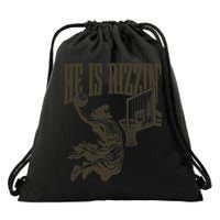 Jesus Playing Basketball He Is Rizzin Drawstring Bag