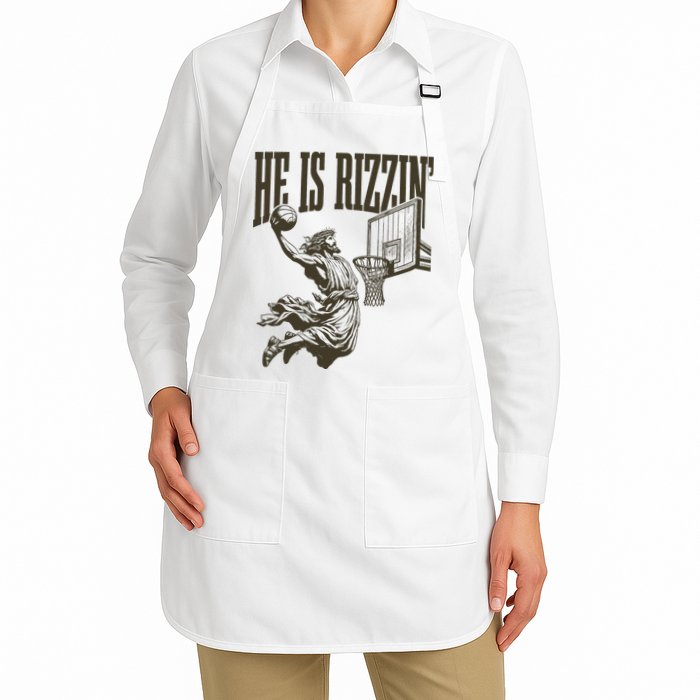 Jesus Playing Basketball He Is Rizzin Apron
