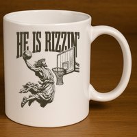 Jesus Playing Basketball He Is Rizzin 11oz C Handle Ceramic Mug