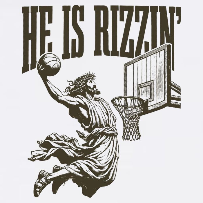 Jesus Playing Basketball He Is Rizzin 11oz C Handle Ceramic Mug