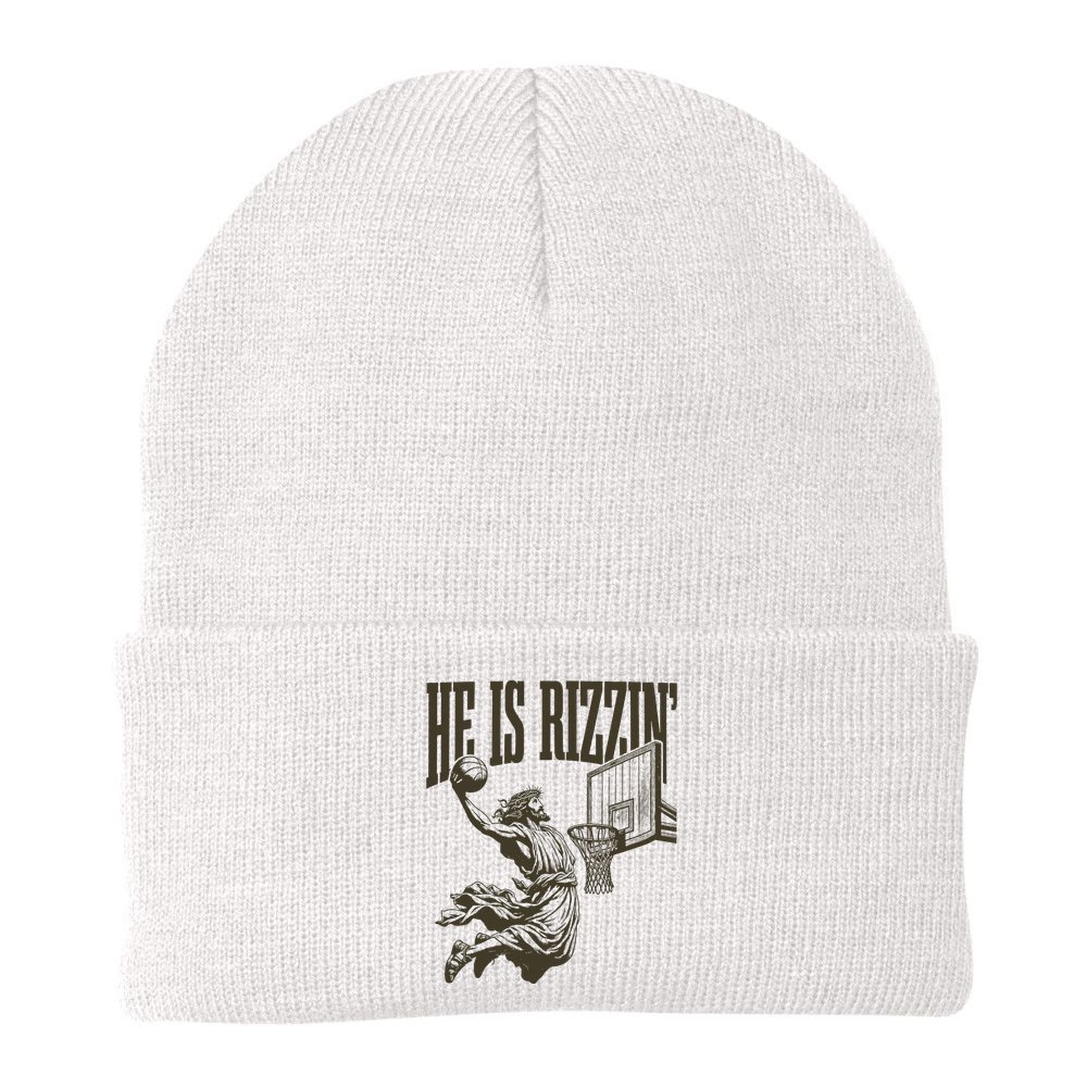 Jesus Playing Basketball He Is Rizzin Beanie