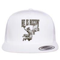 Jesus Playing Basketball He Is Rizzin Flat Bill Trucker Hat