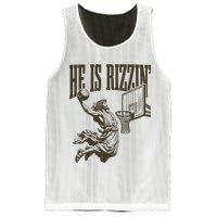 Jesus Playing Basketball He Is Rizzin Mesh Reversible Basketball Jersey Tank