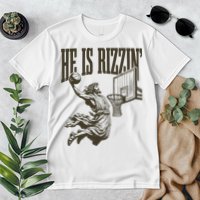 Jesus Playing Basketball He Is Rizzin Premium T-Shirt