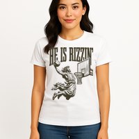 Jesus Playing Basketball He Is Rizzin Womens T-Shirt