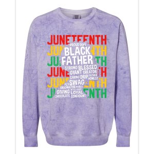 Juneteenth Proud Black Fathers Day Black History African Colorblast Crewneck Sweatshirt