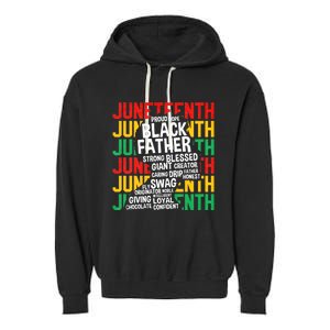 Juneteenth Proud Black Fathers Day Black History African Garment-Dyed Fleece Hoodie