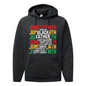 Juneteenth Proud Black Fathers Day Black History African Performance Fleece Hoodie