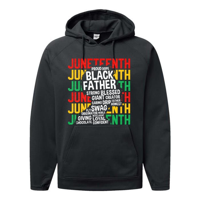 Juneteenth Proud Black Fathers Day Black History African Performance Fleece Hoodie