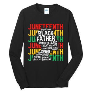 Juneteenth Proud Black Fathers Day Black History African Tall Long Sleeve T-Shirt