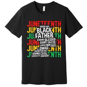 Juneteenth Proud Black Fathers Day Black History African Premium T-Shirt