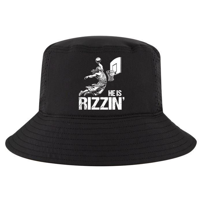 Jesus Playing Basketball He Is Rizzin Trending Funny Jesus Cool Comfort Performance Bucket Hat