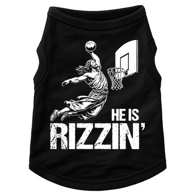 Jesus Playing Basketball He Is Rizzin Trending Funny Jesus Doggie Tank