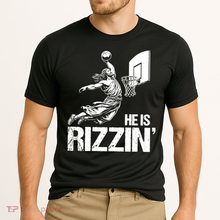 Jesus Playing Basketball He Is Rizzin Trending Funny Jesus Performance Shirt