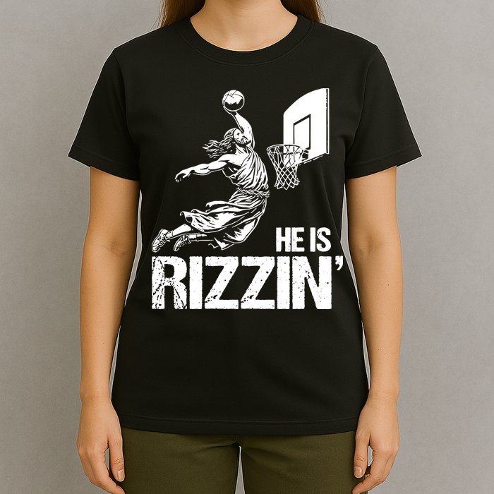 Jesus Playing Basketball He Is Rizzin Trending Funny Jesus T-Shirt