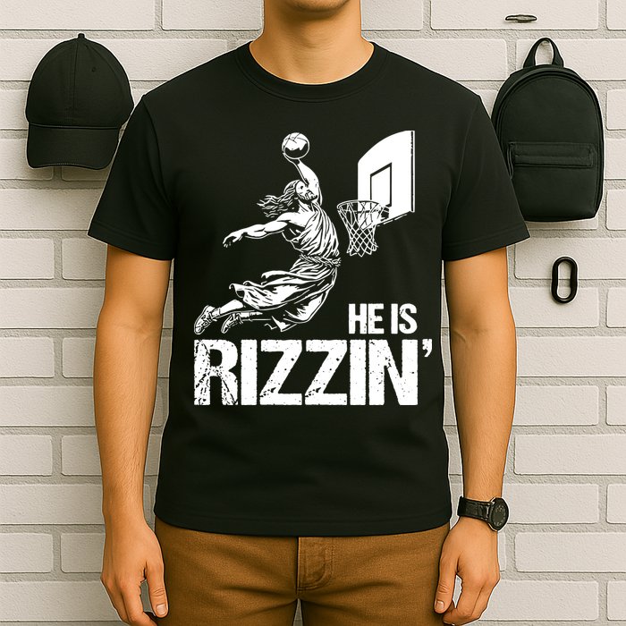 Jesus Playing Basketball He Is Rizzin Trending Funny Jesus T-Shirt