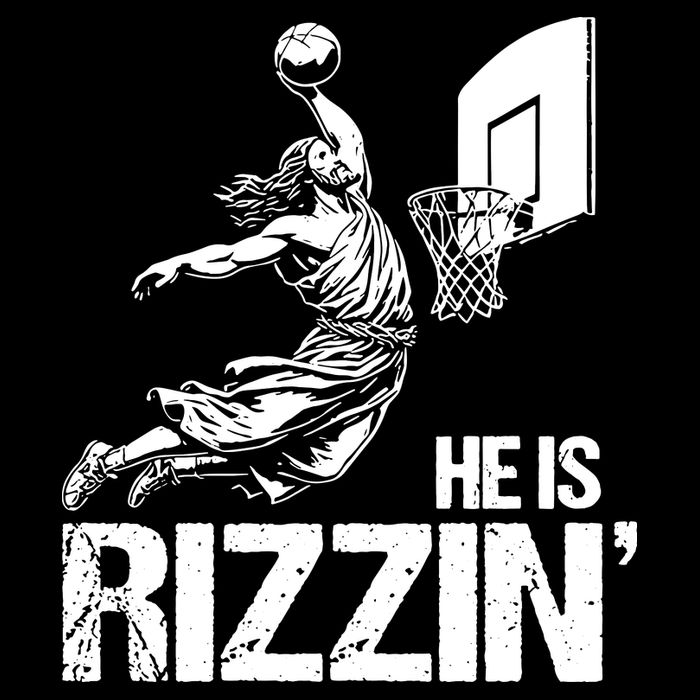 Jesus Playing Basketball He Is Rizzin Trending Funny Jesus T-Shirt