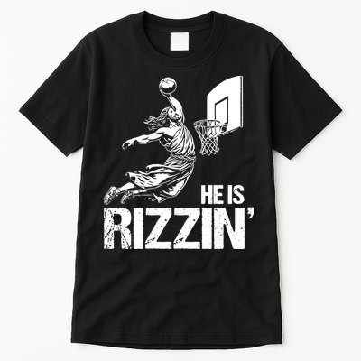 Jesus Playing Basketball He Is Rizzin Trending Funny Jesus Tall T-Shirt
