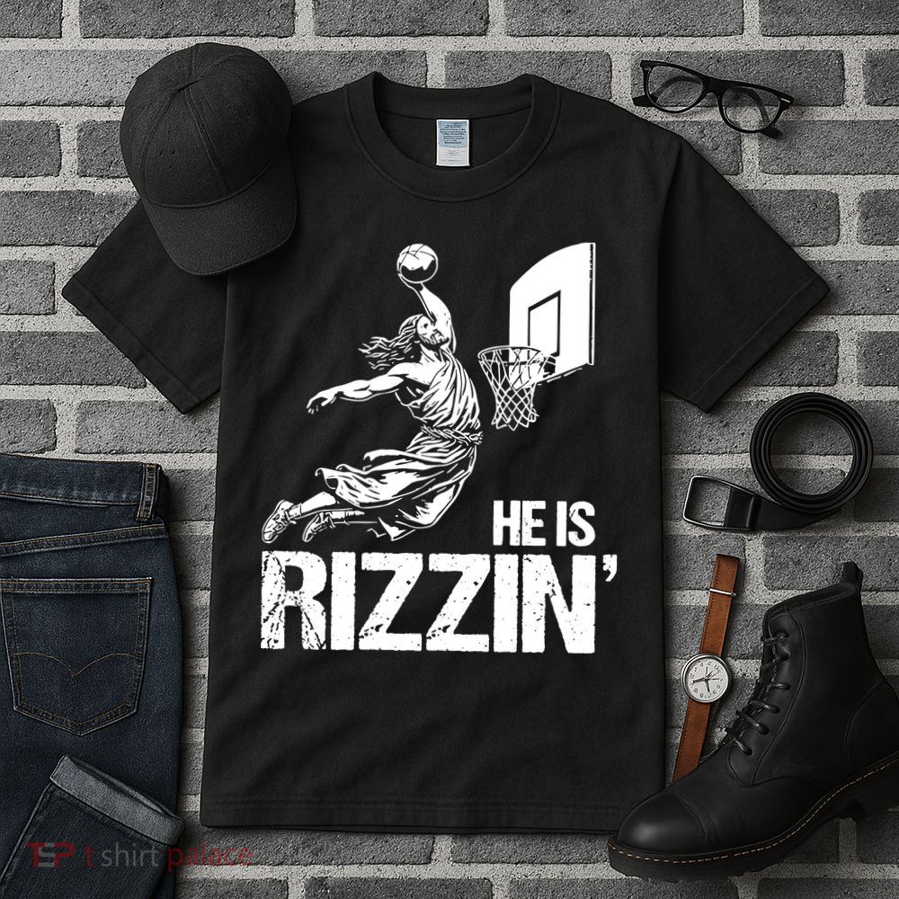 Jesus Playing Basketball He Is Rizzin Trending Funny Jesus Tall T-Shirt